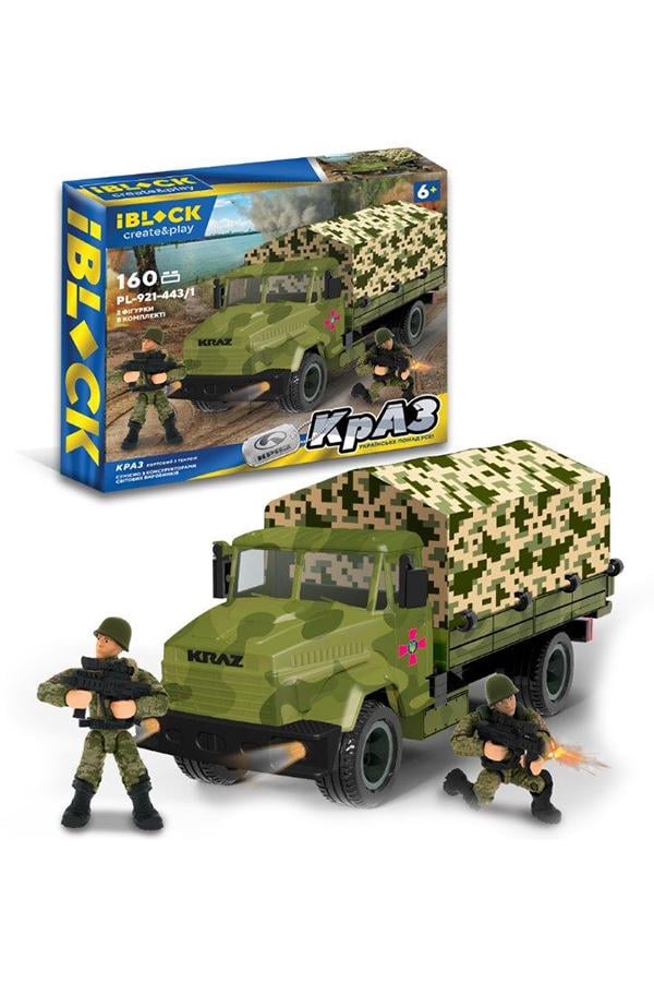 Конструктор IBLOCK Армія КрАЗ з тентом Різнокольоровий (ЦБ 00247132)