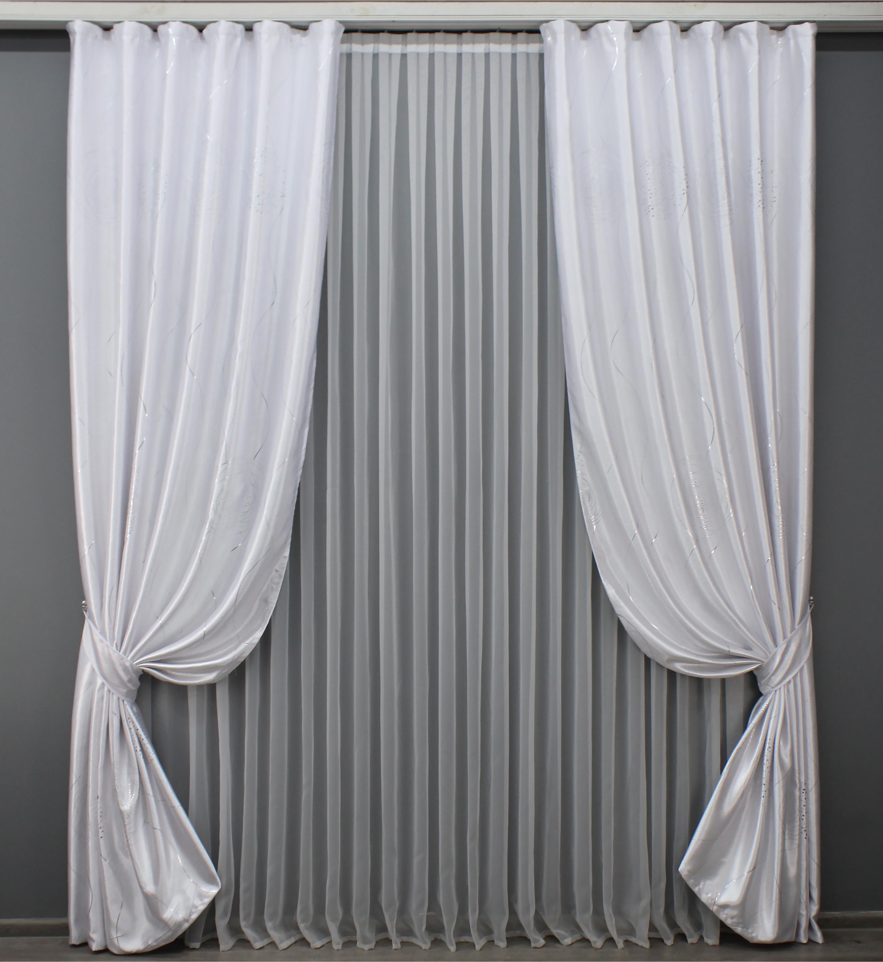 Комплект готовых штор VR-Textil Софт № 1415ш 100х270 см 2 шт. Белый (31-669) - фото 1