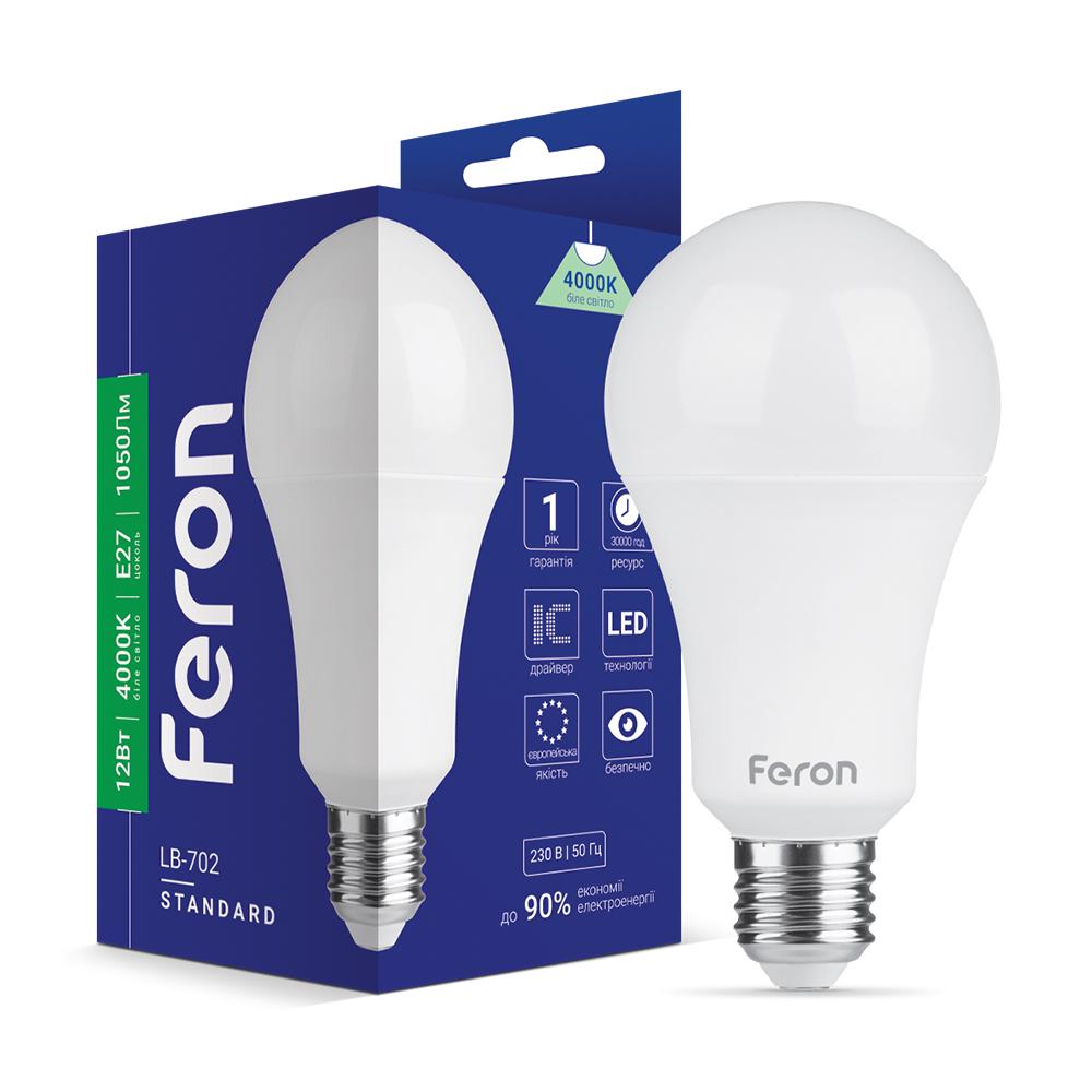 Світлодіодна лампа Feron LB-702 12 Вт E27 4000K (15054)
