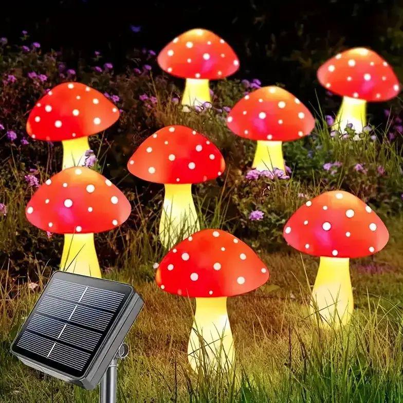 Декоративна гірлянда Мухомори з сонячною батареєю/8 режимів світіння 6 ламп у формі мухомора автономна (opt-105042) - фото 1 Декоративна гірлянда Мухомори з сонячною батареєю/8 режимів світіння 6 ламп у формі мухомора автономна (opt-105042) - фото 1