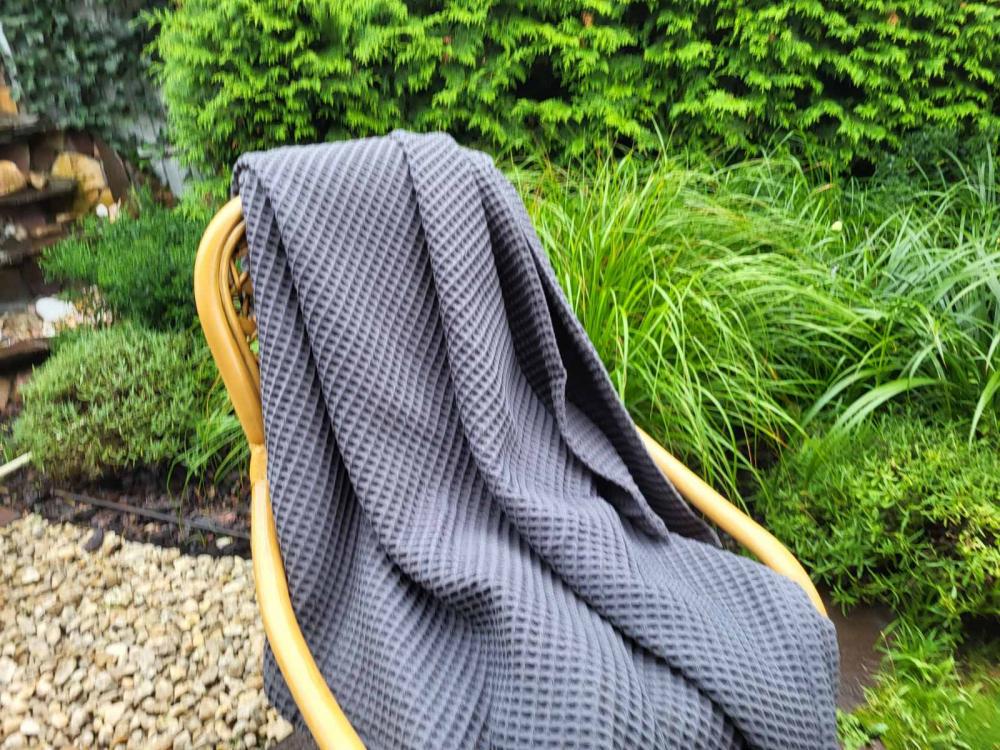 Покрывало Пике Сота 140x220 см Графитовый (11108) - фото 4 Покрывало Пике Сота 140x220 см Графитовый (11108) - фото 4