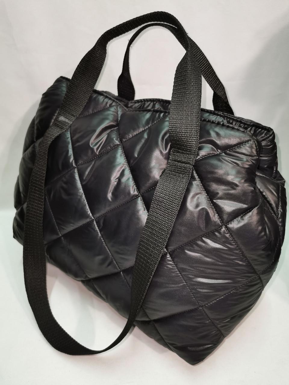 Женская сумка дутая стеганая на плечо CT-15-1 Черный (DR016271)