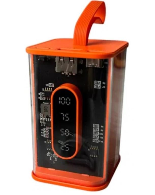 Повербанк з прозорими стінками та світлодіодним дисплеєм 10000 mAh Помаранчевий (2104618813) - фото 7