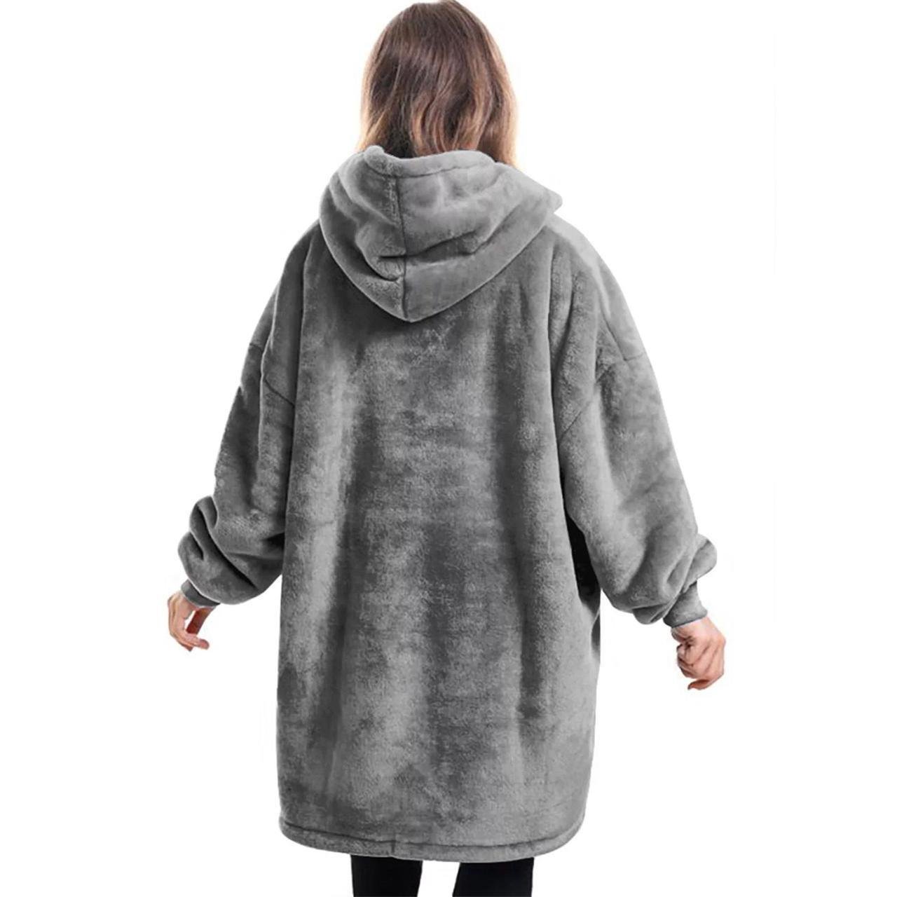 Толстовка-плед Huggle Hoodie с капюшоном Серый (400554) - фото 3 Толстовка-плед Huggle Hoodie с капюшоном Серый (400554) - фото 3