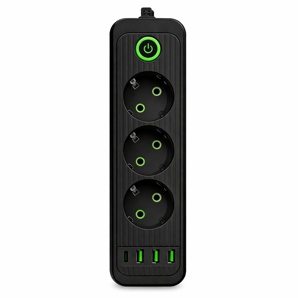 Удлинитель на 3 розетки 3хUSB-A 1xUSB-C 5 м (HP-5-36)