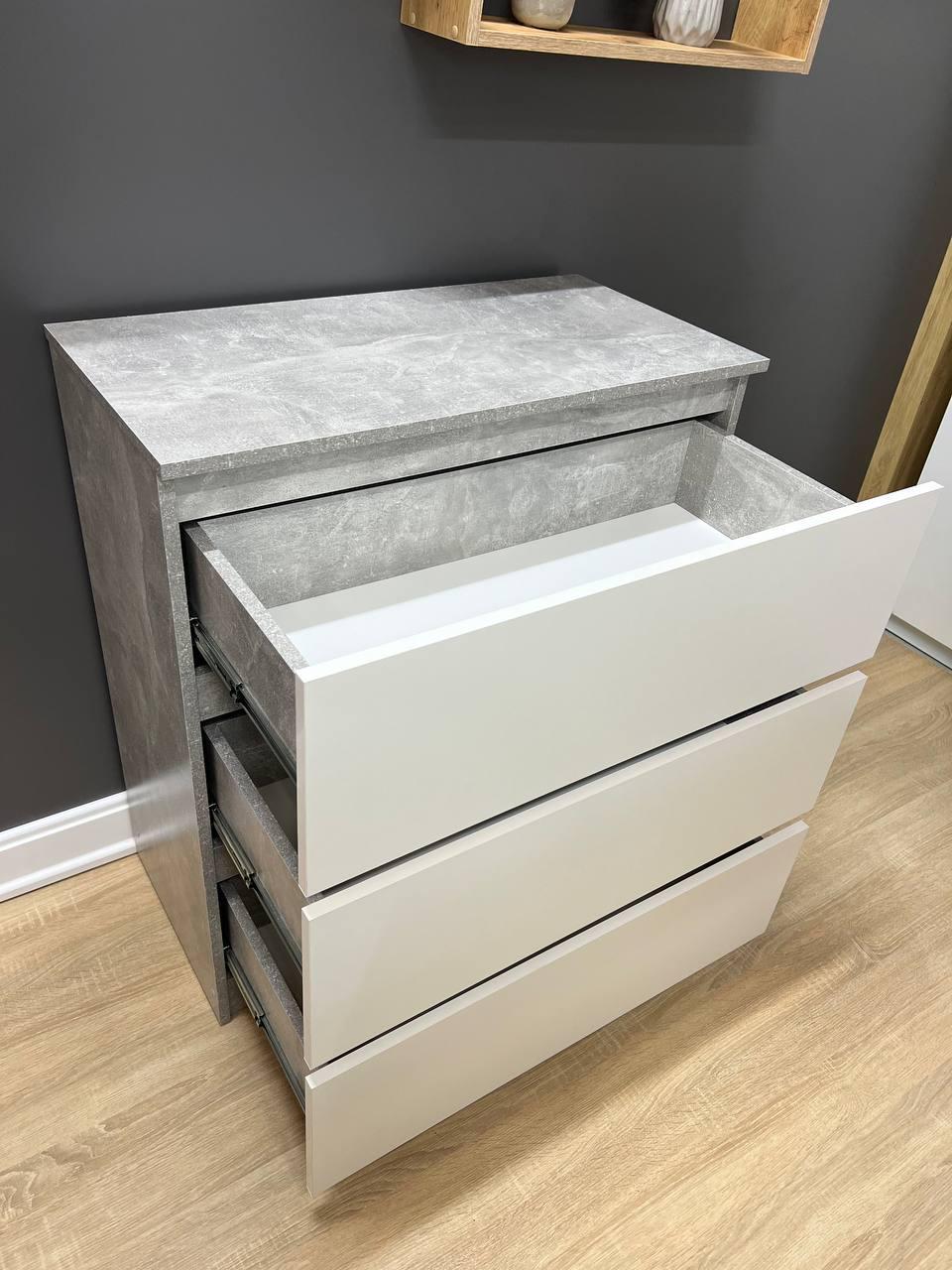 Комод Даллас 3 шухляди 910х805х410 мм Бетон/Білий - фото 3 Комод Даллас 3 шухляди 910х805х410 мм Бетон/Білий - фото 3