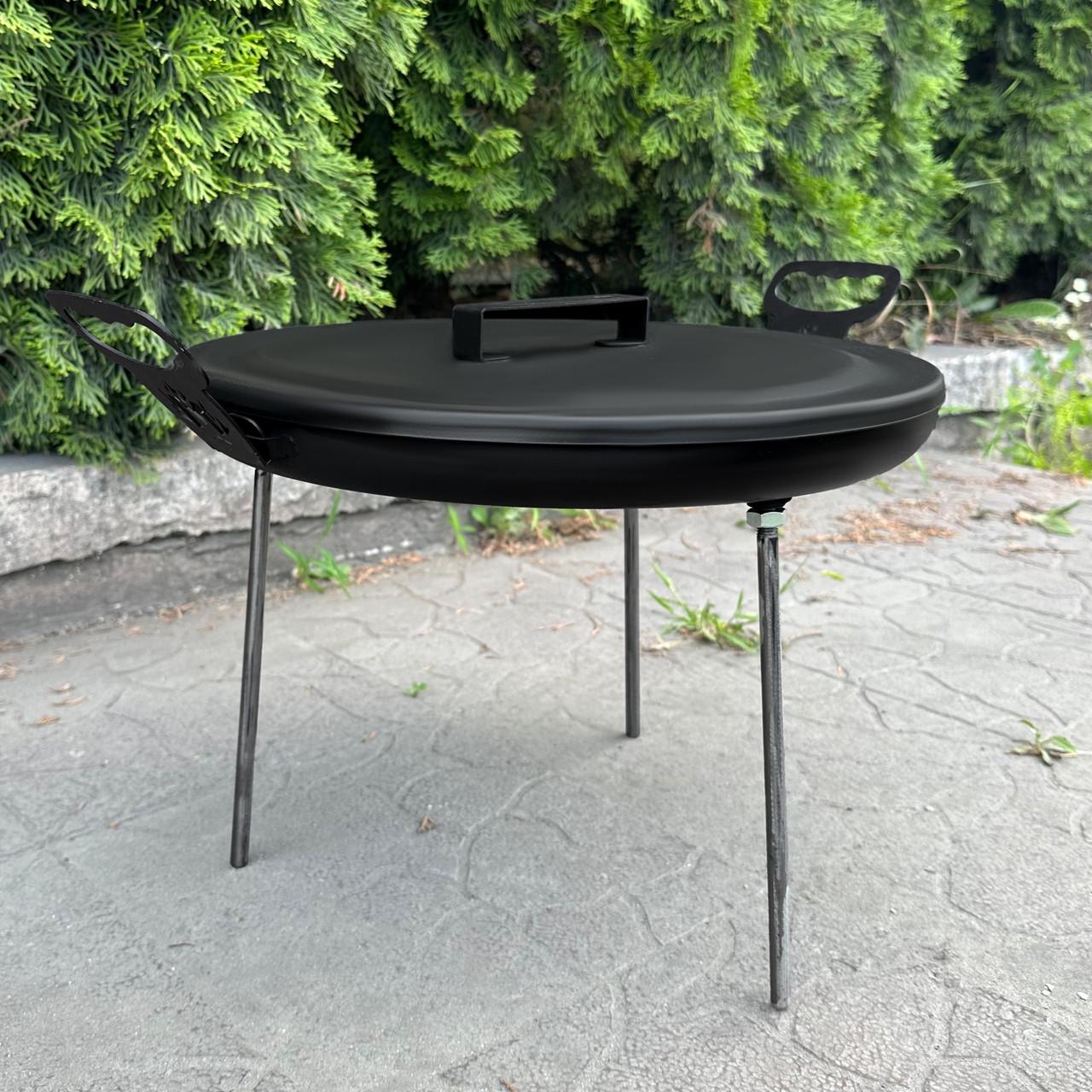 Сковорода-мангал с диска Фрея с крышкой туристическая 40 см (SDR-40K) - фото 7