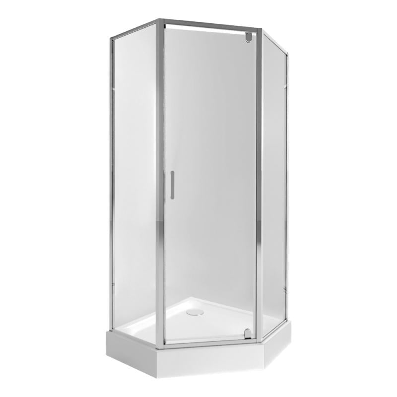 Набор Qtap душевая кабина Leo CRM10995-AC6 Clear и поддон Leoscorp 309915 (SD00042346)