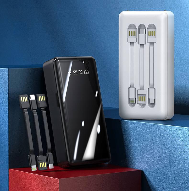 ᐉ Зарядное устройство PowerBank 30000 mAh 3 встроенных кабелей • Купить ...