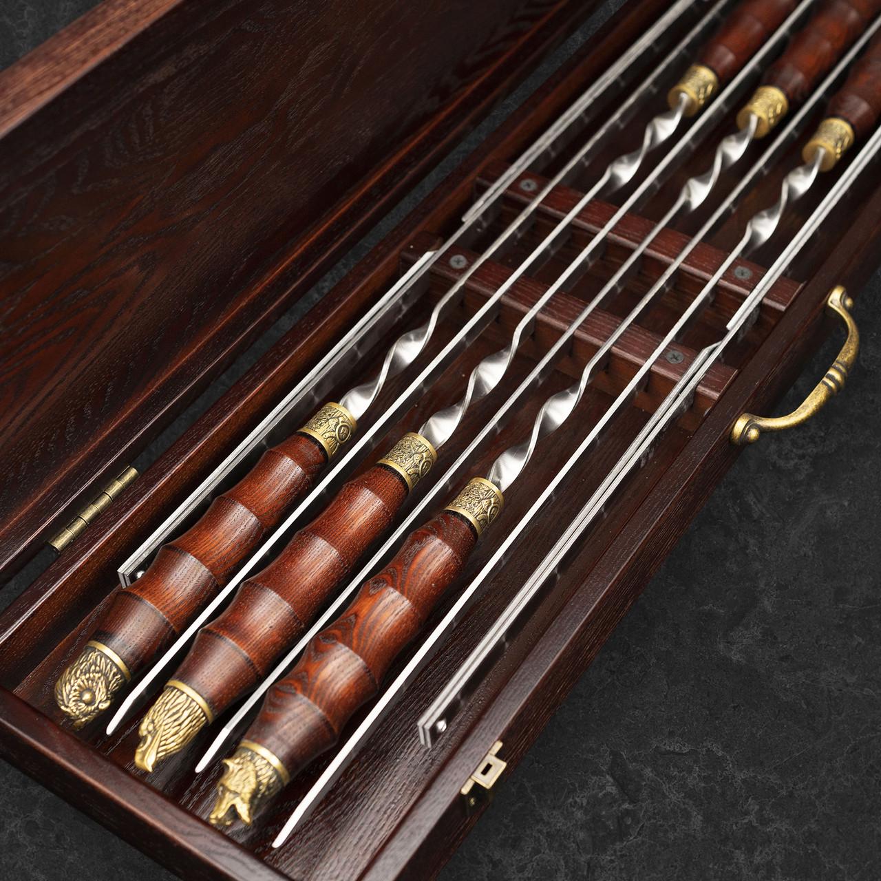 Набір шампурів у дерев'яному кейсі (2576188776) - фото 2 Набір шампурів у дерев'яному кейсі (2576188776) - фото 2