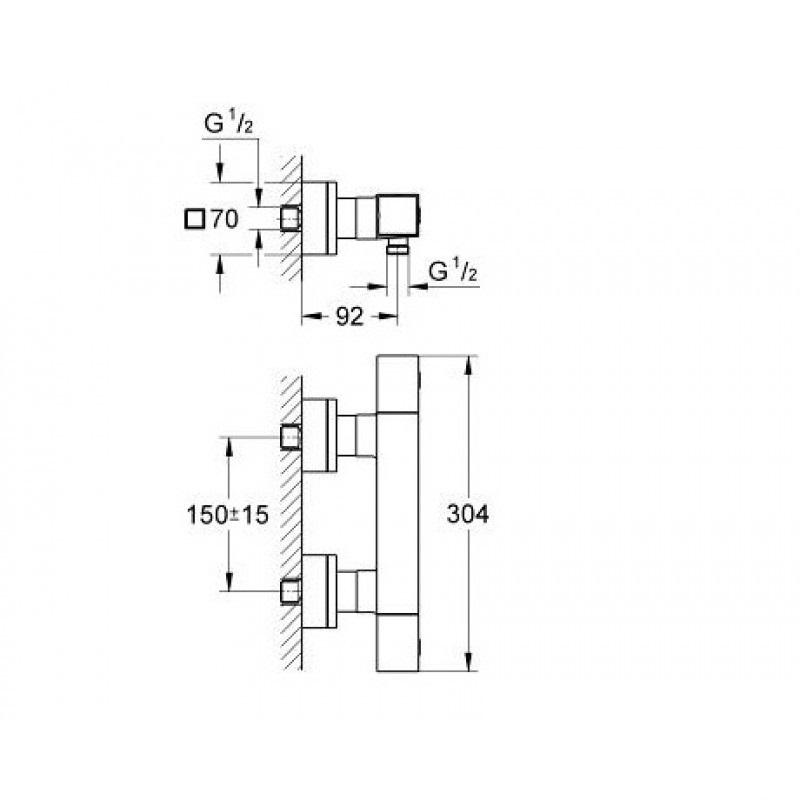 Термостат для душу Grohe GROHTHERM CUBE 34488000 (52681) - фото 2