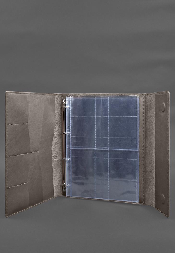 Папка шкіряна для документів сімейна А4 на сегрегаторі з файлами Темно-бежевий(A-028629) - фото 4 Папка шкіряна для документів сімейна А4 на сегрегаторі з файлами Темно-бежевий(A-028629) - фото 4