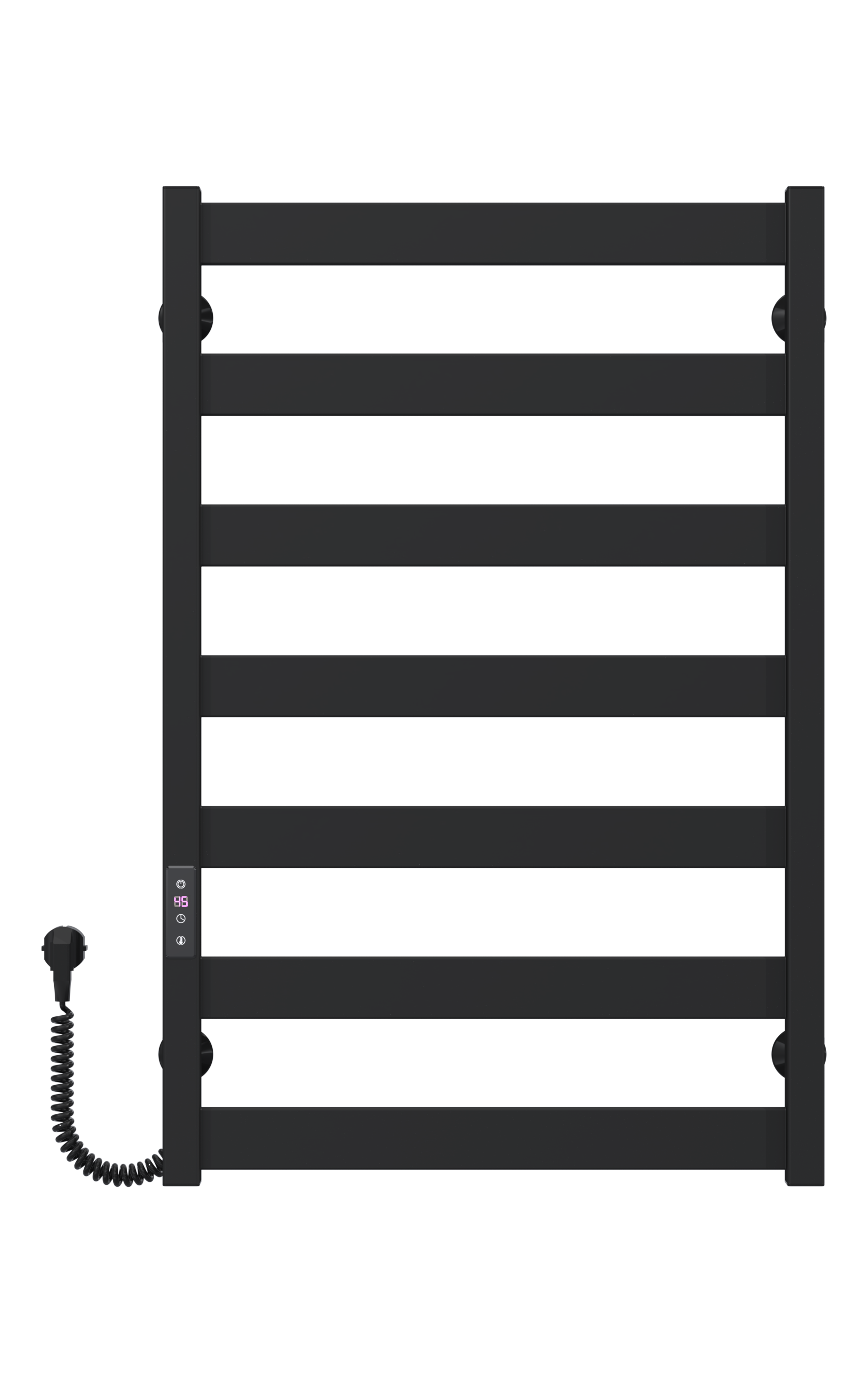 Полотенцесушитель электрический Deffi Harmony П7 JD04 левое подключение крашеная сталь 500х800 мм Черный (B.HR.80.50.7.E.B.L.2)