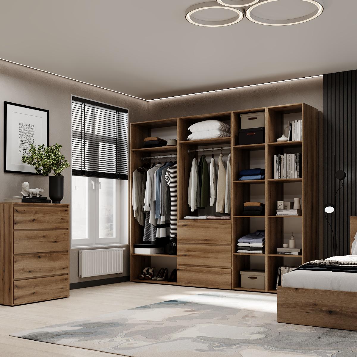 Шкаф распашной комбинированный ART IN HEAD №14 Light 2400x500x2200 мм Дуб Эвок прибрежный (GALTK01410000000) - фото 2 Шкаф распашной комбинированный ART IN HEAD №14 Light 2400x500x2200 мм Дуб Эвок прибрежный (GALTK01410000000) - фото 2