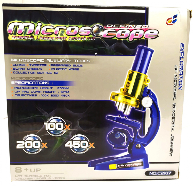 Микроскоп для детей С 2107 с аксессуарами в коробке (5615) - фото 4 Микроскоп для детей С 2107 с аксессуарами в коробке (5615) - фото 4