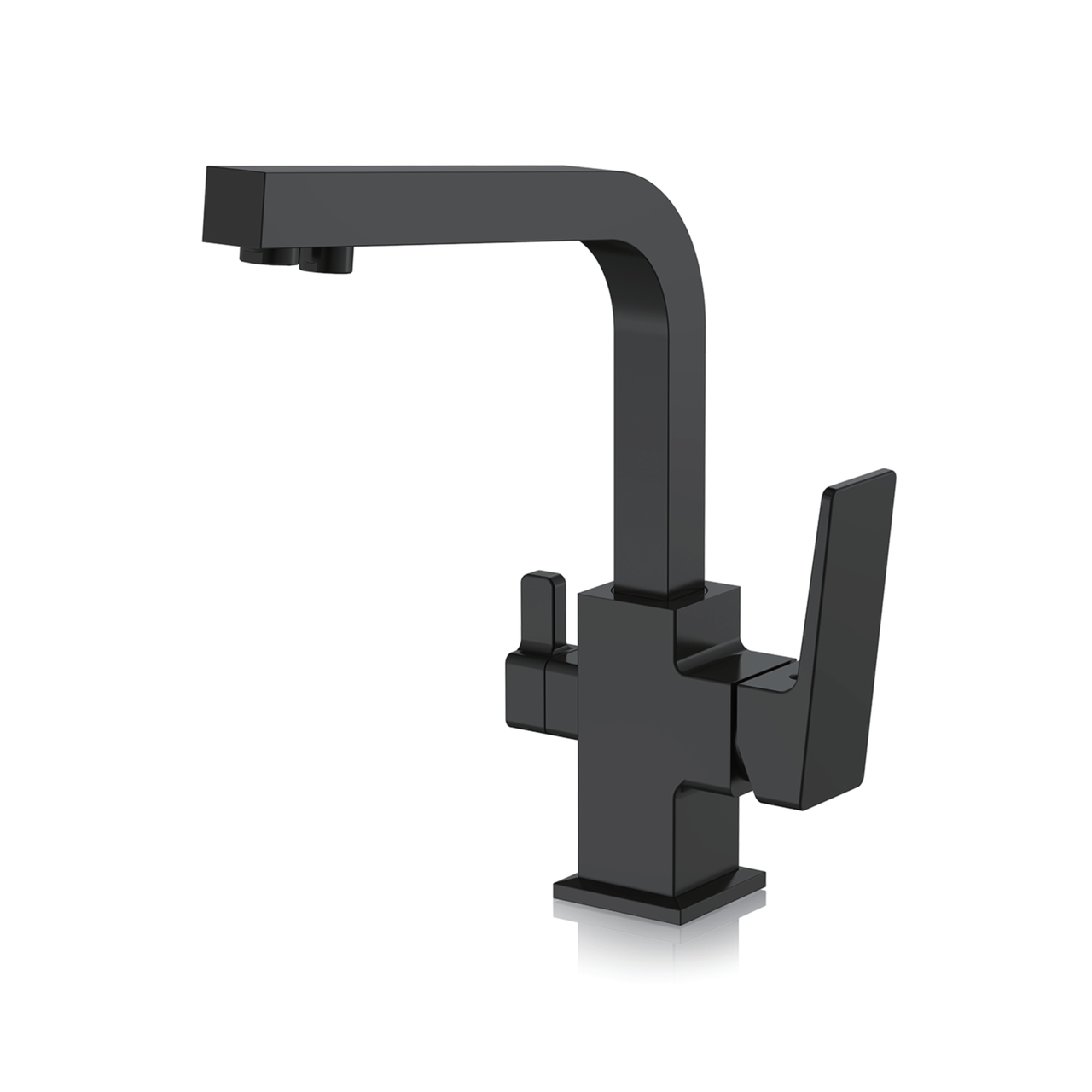 Смеситель FF A4339-6 с подключением фильтрованной воды 2в1 Черный матовый