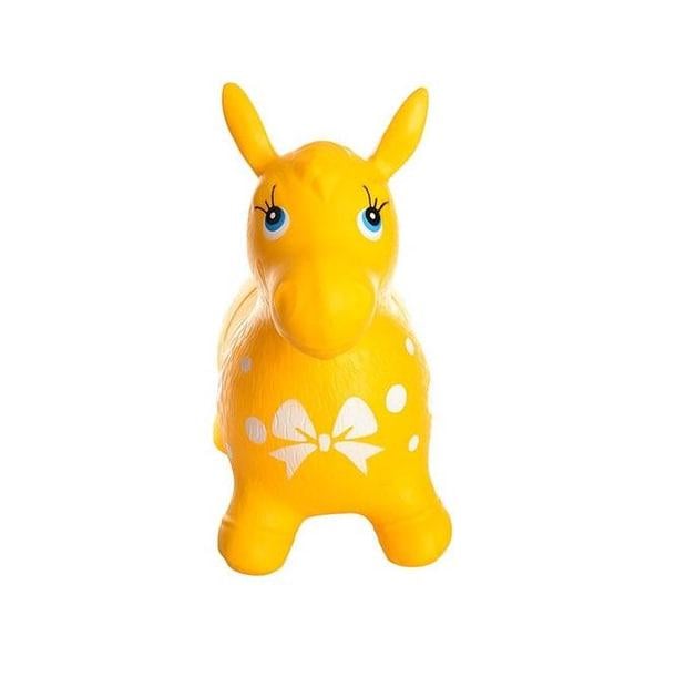 Детский резиновый Ослик прыгунок MS 0372 Желтый (MS 0372-6/8,08)