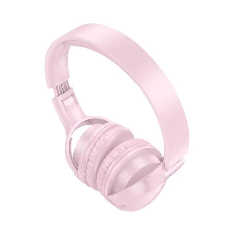 Наушники Borofone BO32 Bluetooth 5.4 с AUX/TF-картой и микрофоном Розовый