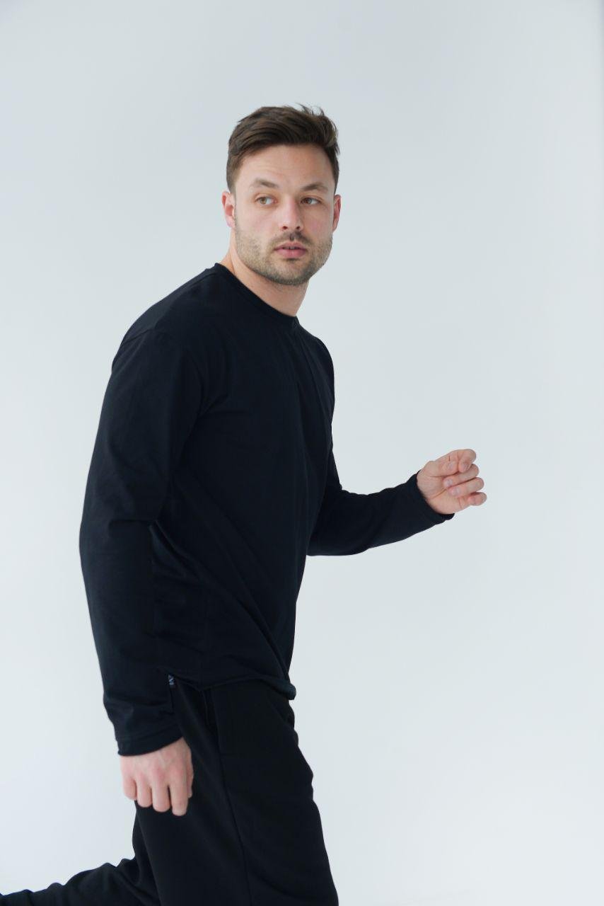 Лонгслів чоловічий Базовий р. 52-54 Чорний (14-3308 2) - фото 3 Лонгслів чоловічий Базовий р. 52-54 Чорний (14-3308 2) - фото 3