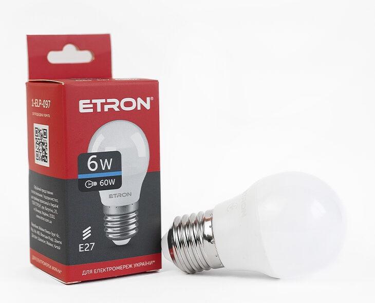 Светодиодная лампа ETRON 1-ELP-097 6W E27 G45 6500K 220V