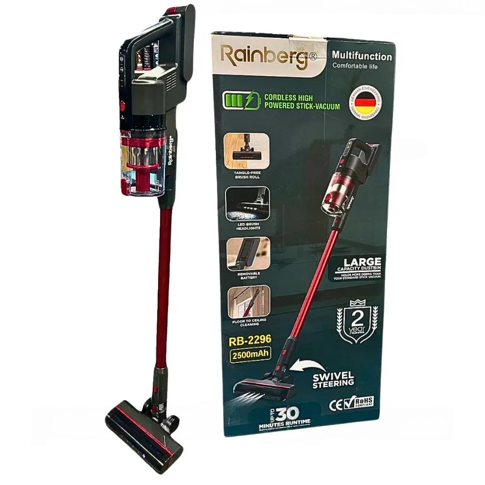 Пилосос вертикальний бездротовий Rainberg RB-2296 2500 Вт Червоний (GR-04433) Пилосос вертикальний бездротовий Rainberg RB-2296 2500 Вт Червоний (GR-04433)