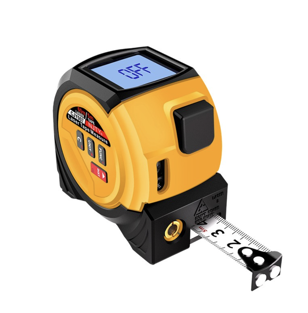 Далекомір-рулетка лазерний PowerMe MultiLaser Tape 3в1 40 м з LCD дисплеєм та механічною рулеткою 5 м (35237398)