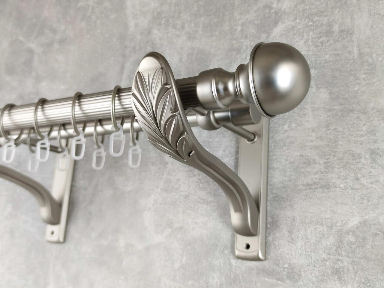 Карниз MStyle металлический для штор двухрядный Бостон 25/19 мм рифленый 400 см Сатин (5012829)