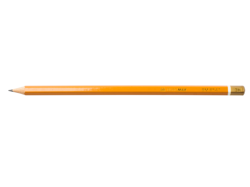 Олівець графітовий Buromax Professional 3H з шестигранним дерев′яним корпусом без гумки Жовтий (BM.8547-12)