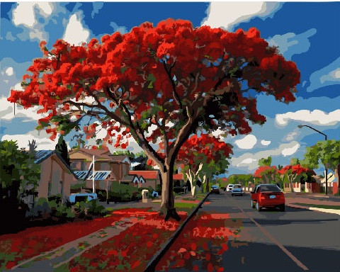 Картина по номерам Brushme Алый проулок (GX25492)