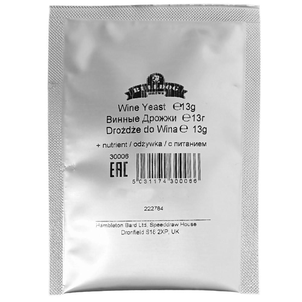 Дрожжи винные Bulldog Wine Yeast & Nutrient 13 г (16529)