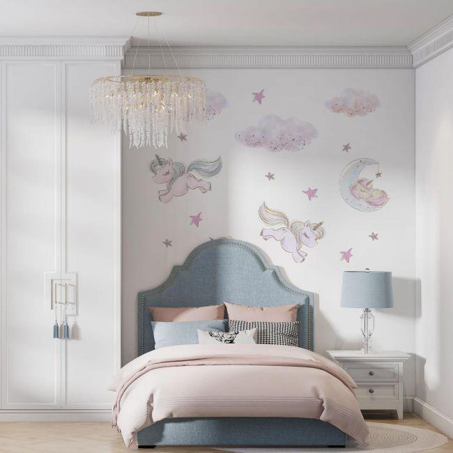 Стикеры детские на стену Sticker Wall SW-00001003 Единороги 60х120 см 3 листа 180х120 см