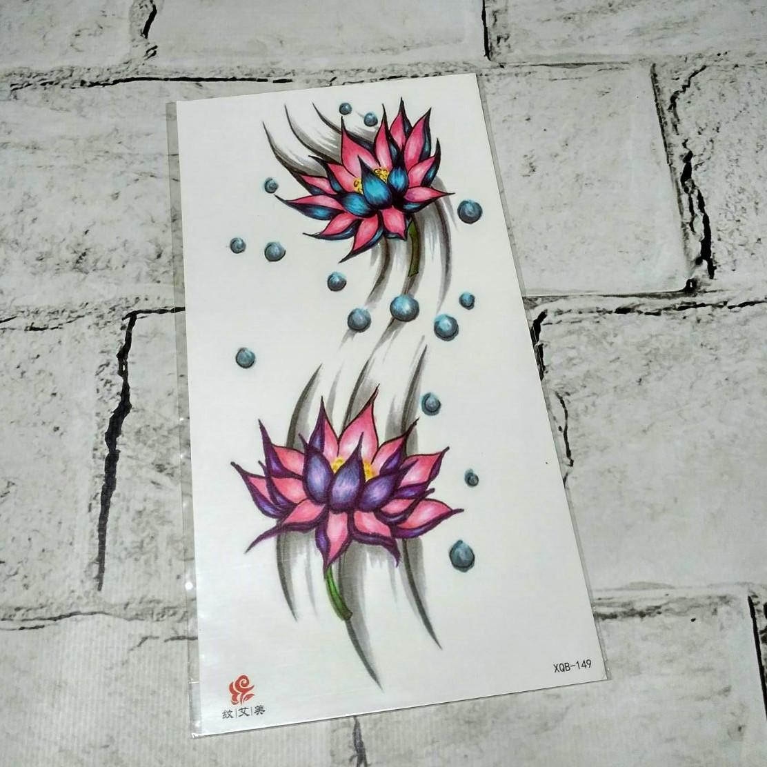 Тату временное Цветы лист 11,5x21 см (XQB-149)