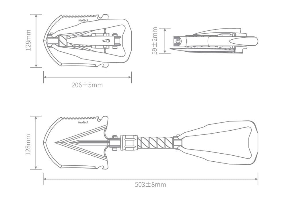 Многофункциональная лопата NexTool Foldable Sapper Shovel NE20033 (56224) - фото 5