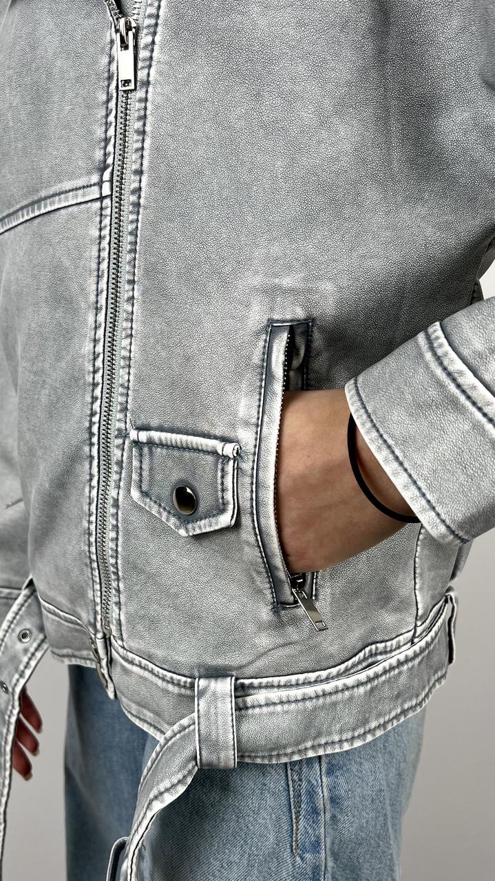 Куртка-косуха женская демисезонная M Голубой (#2358-1-02) - фото 4 Куртка-косуха женская демисезонная M Голубой (#2358-1-02) - фото 4