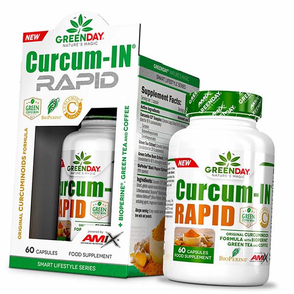 Комплекс куркуминоидов с экстрактом зеленого чая и кофе Amix NutritionGreenDay Curcum-In Rapid 60 капс. (71135003)