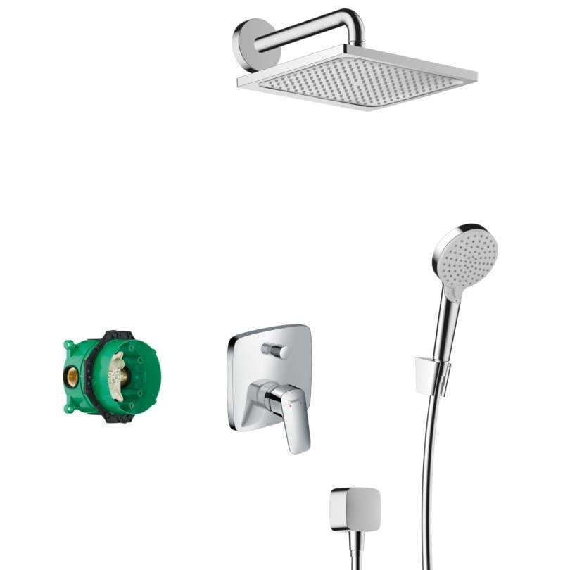 Душевая система скрытого типа Hansgrohe Crometta E 27957000 с верхним душем Хром (142439)