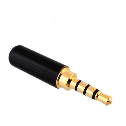 Штекер TRRS mini-jack 4 pin стерео металлический корпус 3,5 мм (4547)
