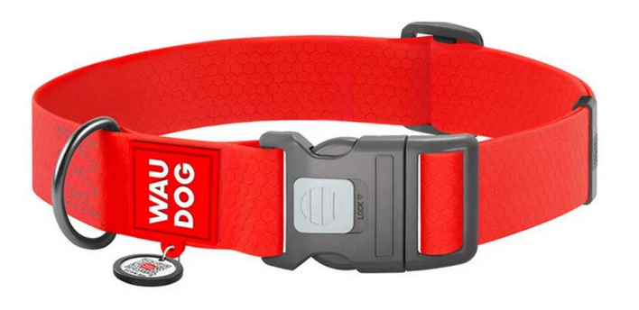 Ошейник для собак водостойкий WAUDOG Waterproof c QR паспортом пластиковый фастекс XXL Ш 40 мм Дл 46-70 см Красный (Collar25113)