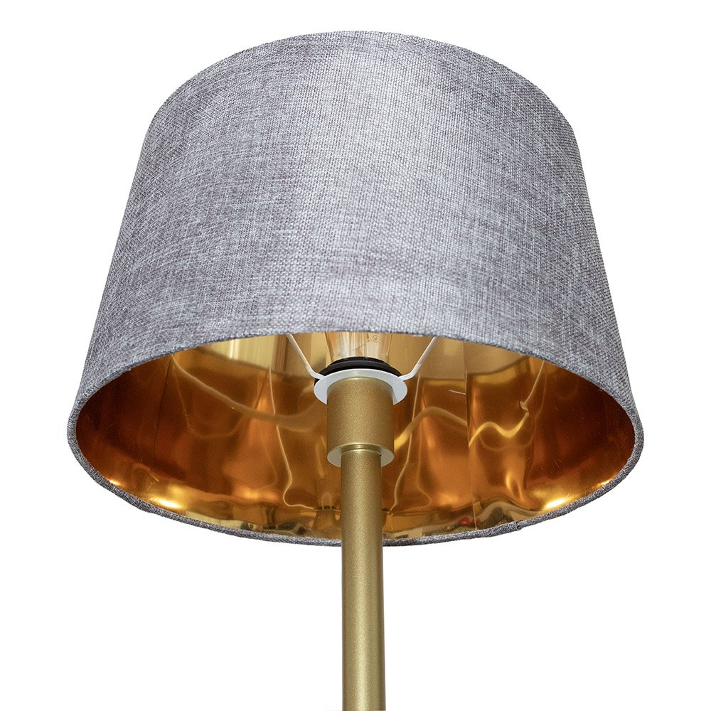 Торшер MSK ELECTRIC Palermo з золотою основою та сірим плафоном із тканини під лампу Е27 (NL 3621 GD+GR) - фото 3 Торшер MSK ELECTRIC Palermo з золотою основою та сірим плафоном із тканини під лампу Е27 (NL 3621 GD+GR) - фото 3