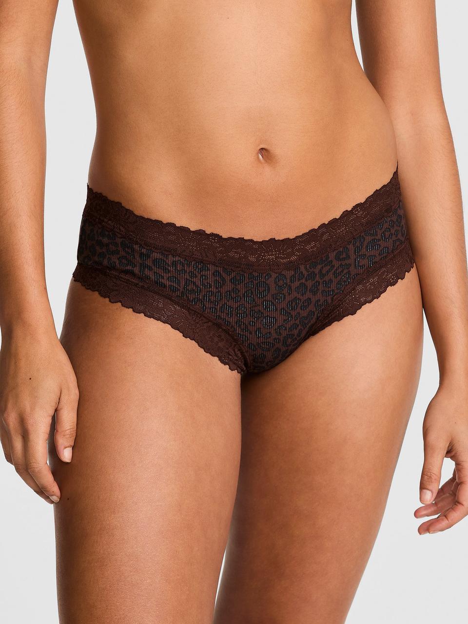 Трусики женские Victoria's Secret WINK LACE-TRIM CHEEKY M Коричневый (2718715478)