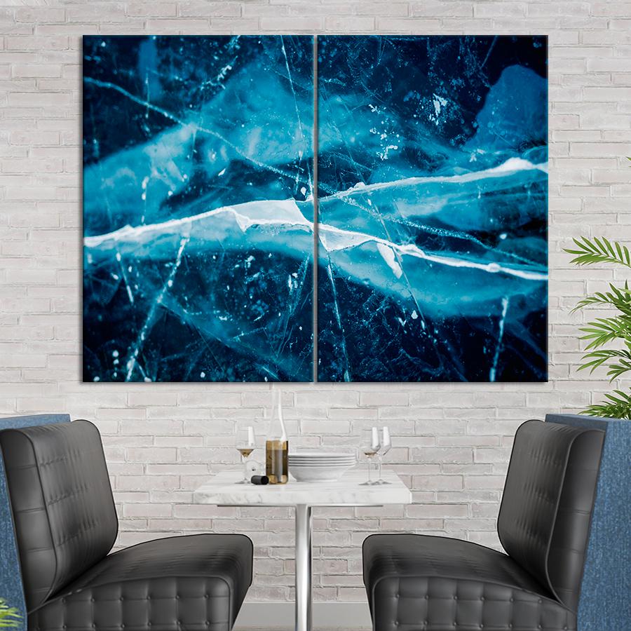 Картина абстракция Ледяная синяя абстракция 71x51 см (A958-2)