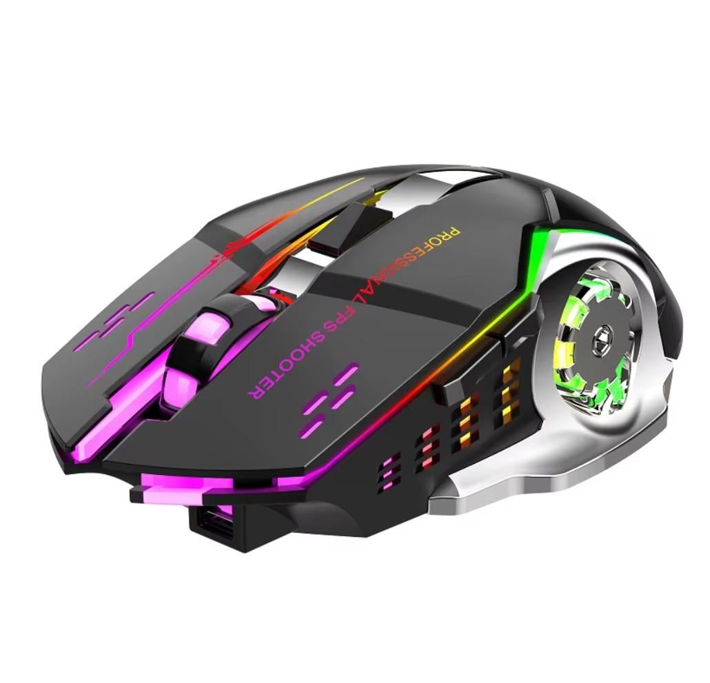 Мышь беспроводная игровая бесшумная T2 RGB Bluetooth 5.2 2,4Ghz аккумулятор Type-C (2849448164)