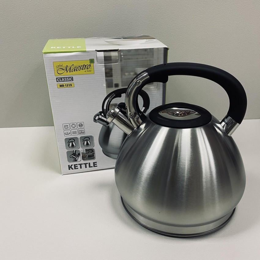 Чайник Maestro MR-1319 из нержавеющей стали со свистком 4,3 л (1648849206)