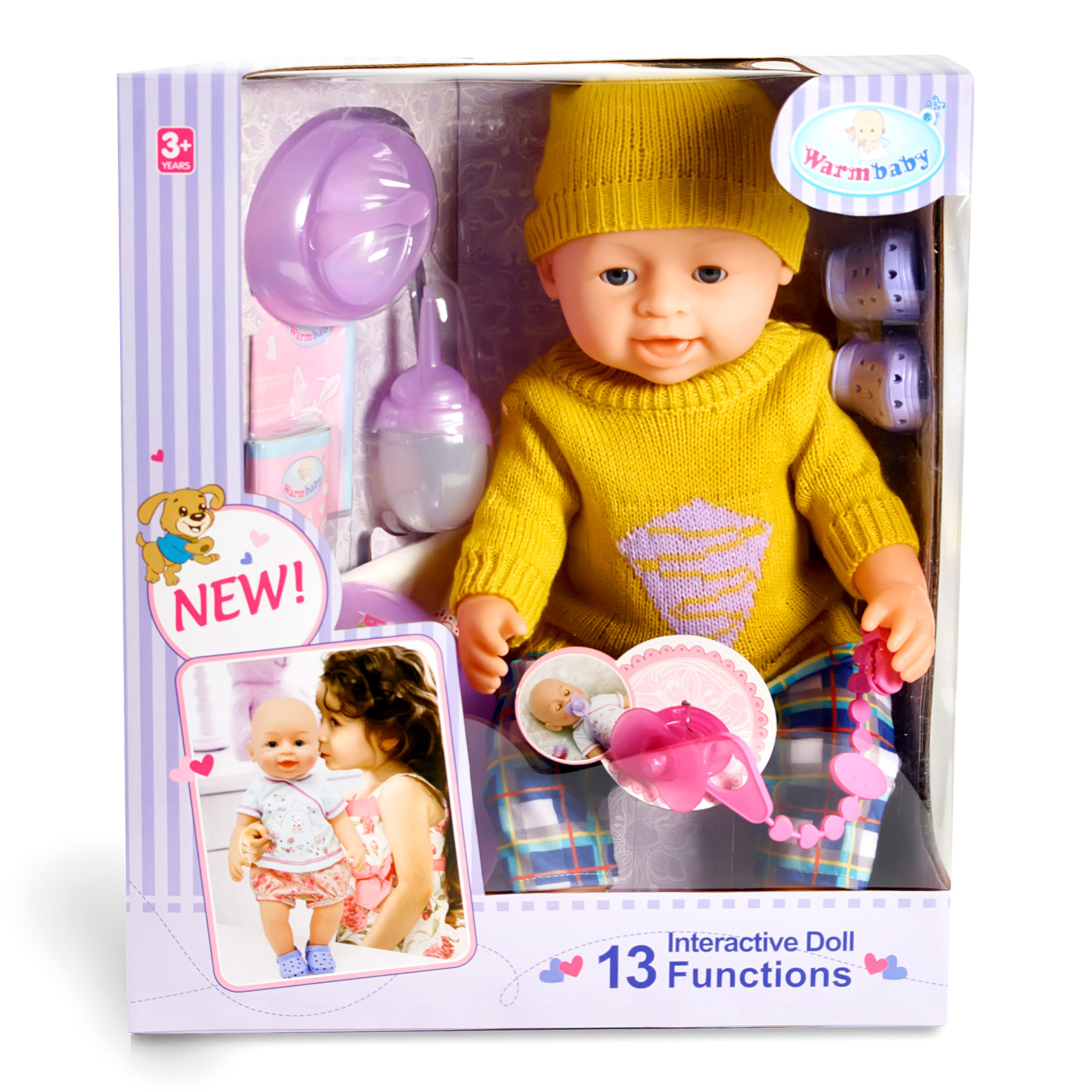 Интерактивная игрушка пупс Warm Baby Kimi 13 функций 42 см