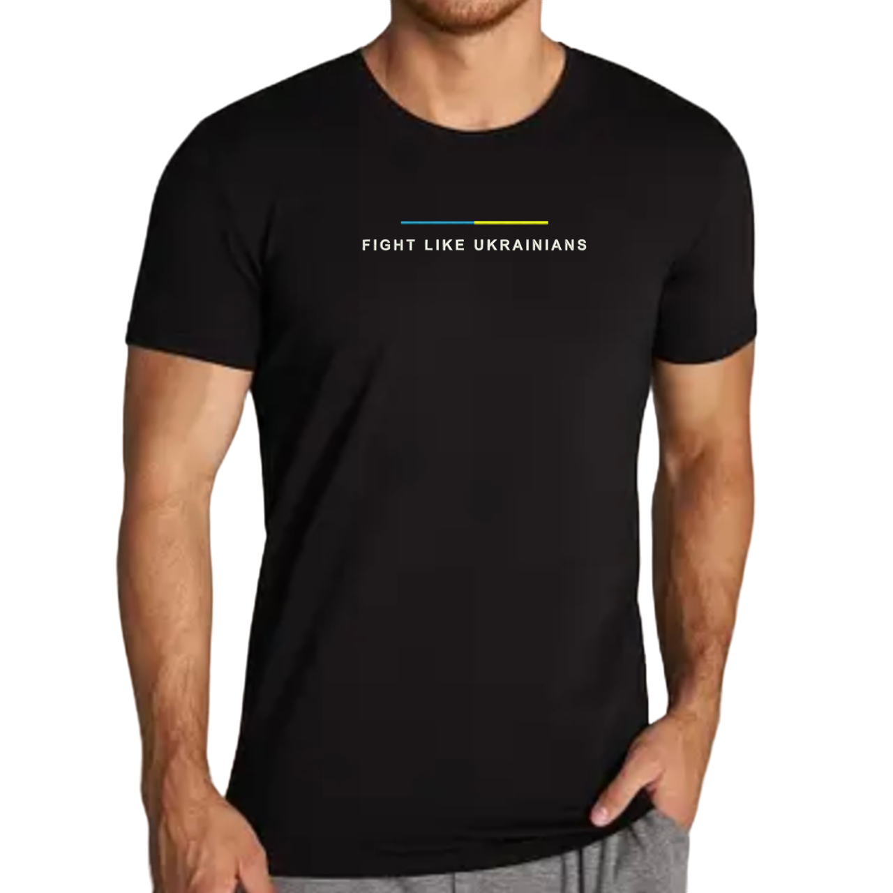 Футболка чоловіча з вишивкою Fight like ukranians 01-1 L Чорний (959711-16-3)