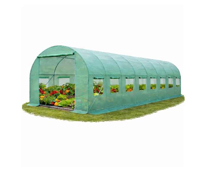 Теплиця садова 24 м2 8х3х2 м з вікнами армована плівка UV-4 (4811)