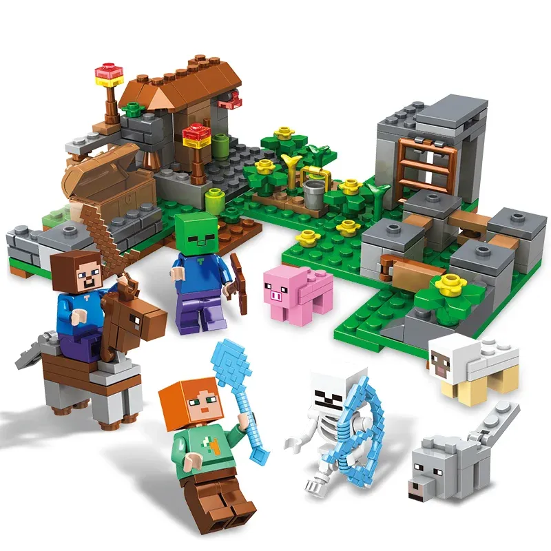 Конструктор Майнкрафт My World Лісова схованка село з героями мобами та пастками 233 дет.