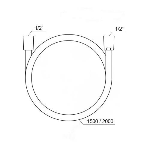 Шланг для душа силиконовый Ravak Silver Shine X07P339 2000 мм Хром (88938) - фото 2