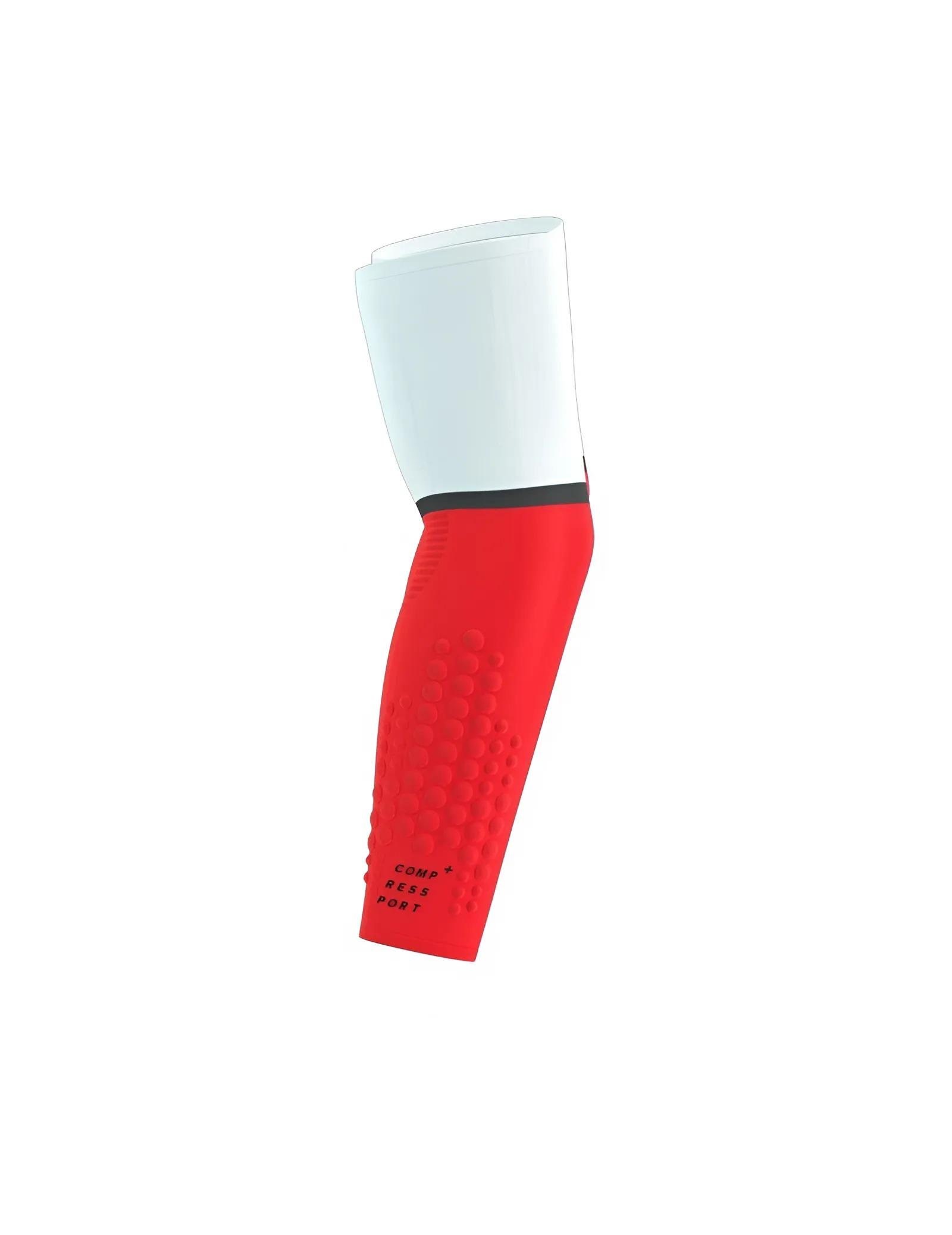 Рукави компресійні безшовні Compressport SU00008B0049T4 ArmForce Ultralight T4 White/Fluo Red (26711555) - фото 4