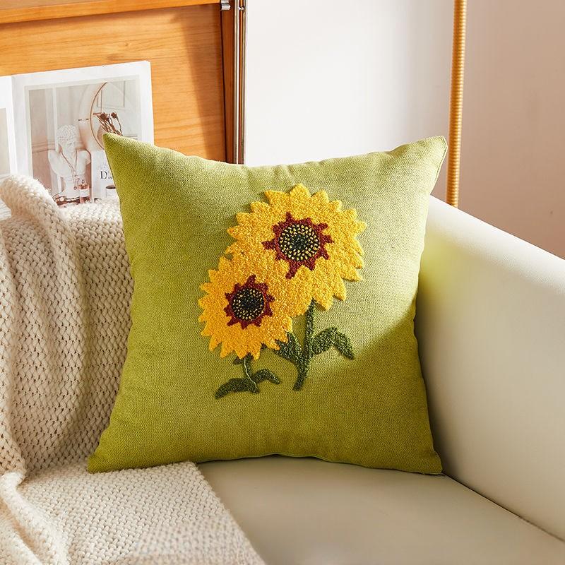 Декоративная подушка Подсолнухи 45х45 см Салатовый Декоративная подушка Подсолнухи 45х45 см Салатовый